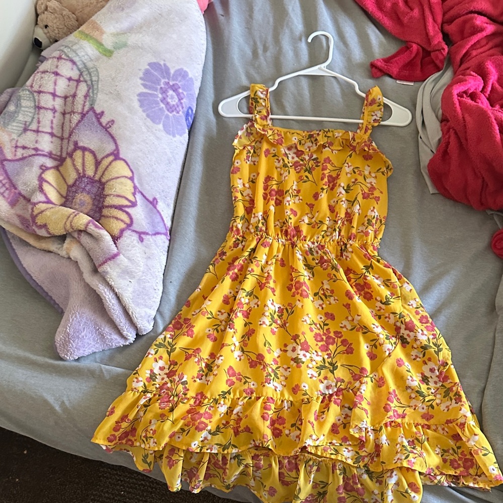 Place Yellow Floral Kids Dress